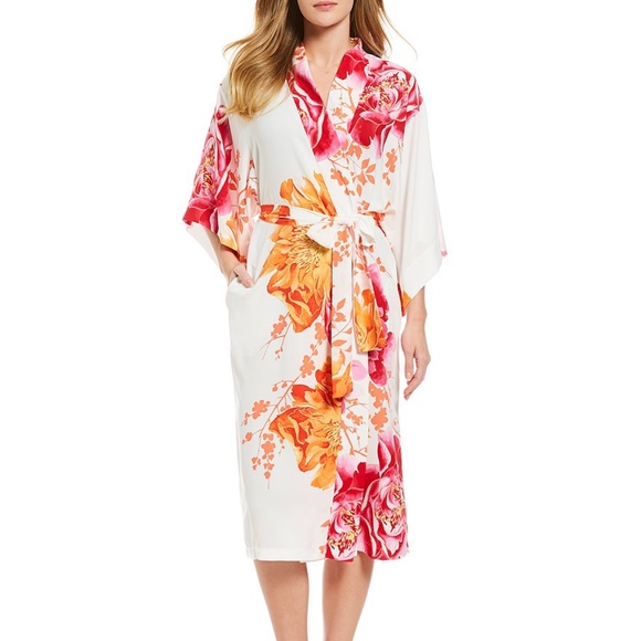 Natori | Intimates & Sleepwear | New Floral Print Natori Bali Long Robe ...